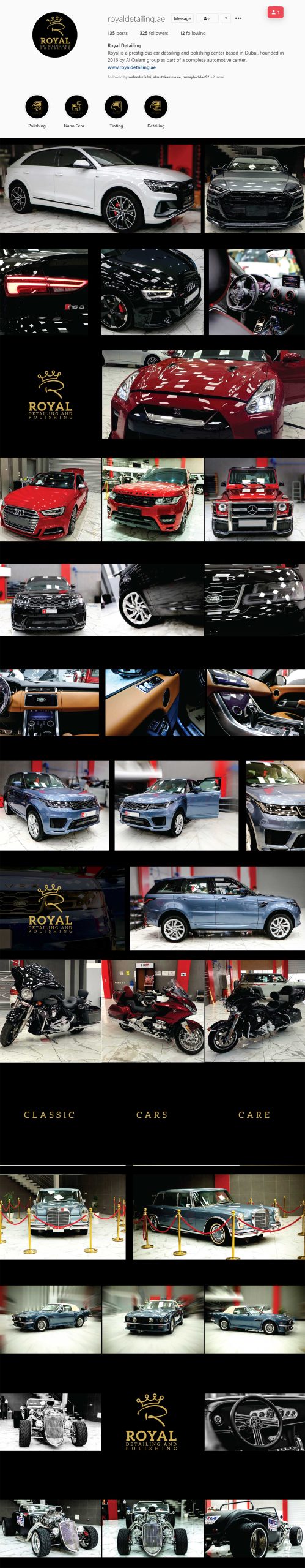 Instagram feed for Royal Car - 360beats portfolio